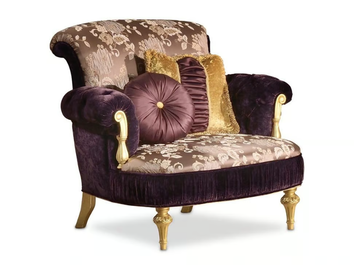 CLASSICO 898P - Velvet armchair with armrests _ Guerra Vanni